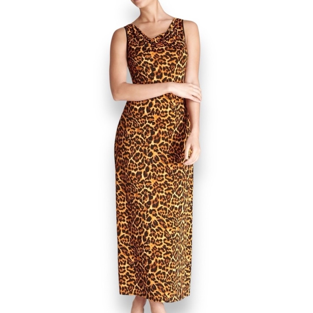 MUST GO PRICING Natori Animal Blossom Cheetah Print Maxi/NIGHT gown L